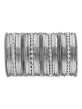 Stylish Boho Oxidized Bangle Set - Silver