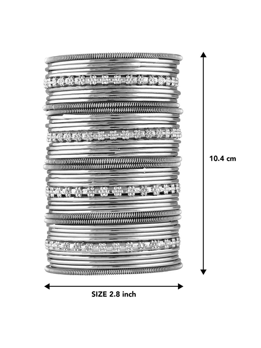 Stylish Boho Oxidized Bangle Set