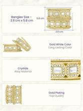 Peora Royal Crystal Cuff Bangle - Gold