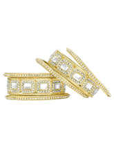 Peora Royal Crystal Cuff Bangle - Gold