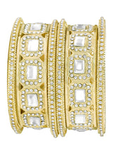 Peora Royal Crystal Cuff Bangle - Gold