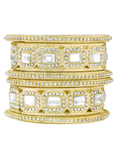 Peora Royal Crystal Cuff Bangle - Gold