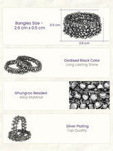 Peora Oxidised Ghungroo Bangle - Black