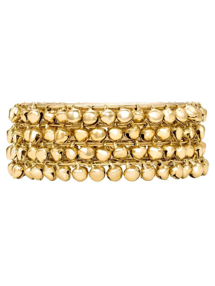 Peora Oxidised Ghungroo Bangle - Gold