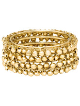 Peora Oxidised Ghungroo Bangle - Gold