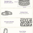 Peora Oxidised Ghungroo Bangle - Silver