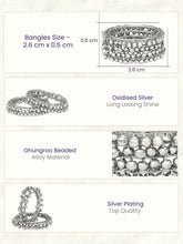Peora Oxidised Ghungroo Bangle - Silver
