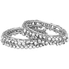 Peora Oxidised Ghungroo Bangle - Silver