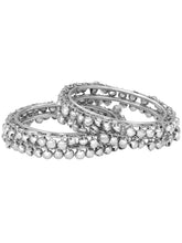 Peora Oxidised Ghungroo Bangle - Silver