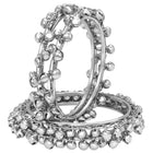 Peora Oxidised Ghungroo Bangle - Silver