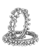 Peora Oxidised Ghungroo Bangle - Silver