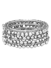 Peora Oxidised Ghungroo Bangle - Silver