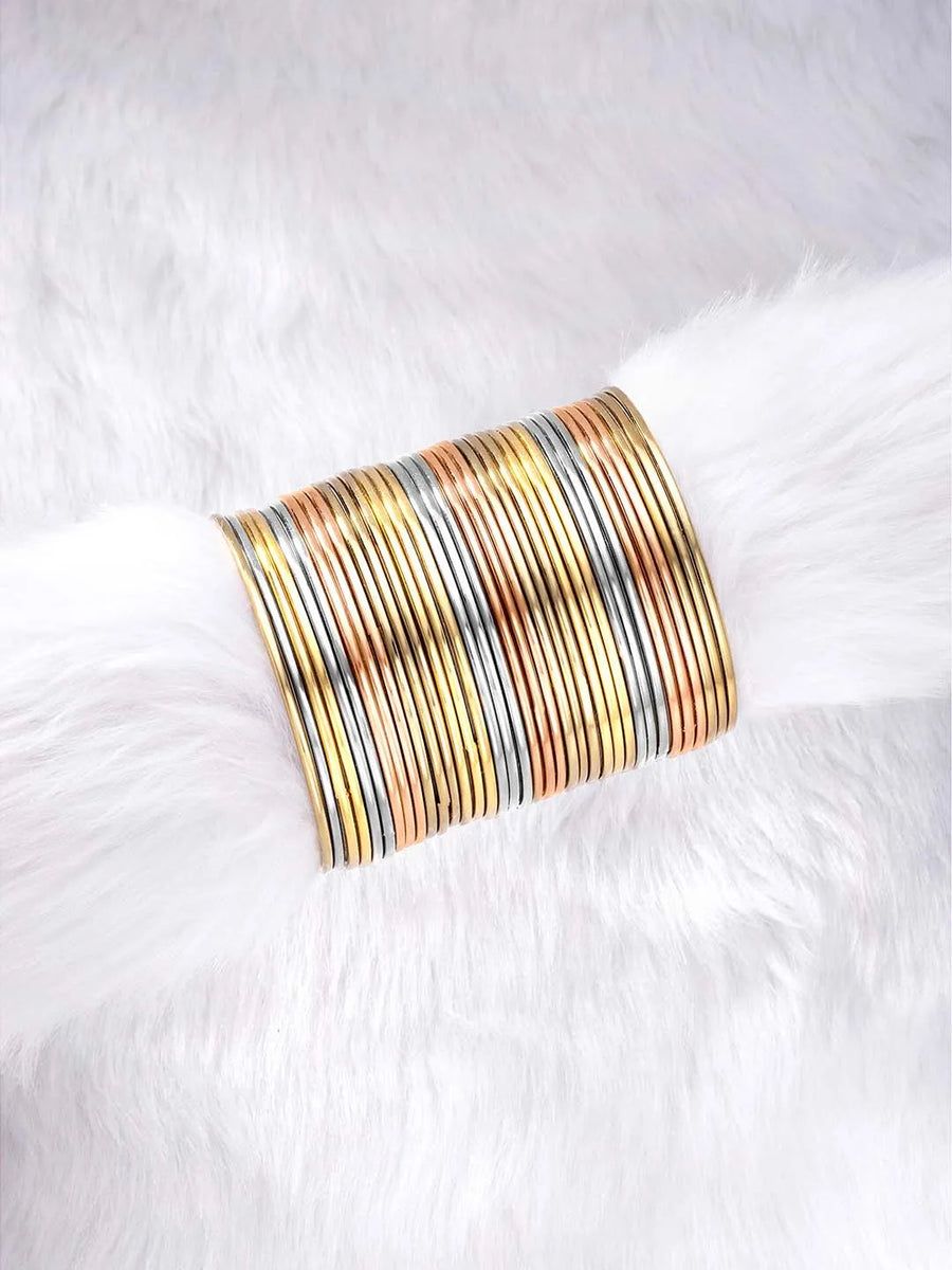 Timeless Oxidized Multicolour Bangle Set - Golden & Multicolor