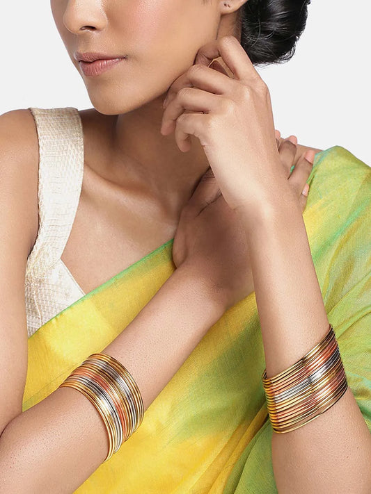 Timeless Oxidized Multicolour Bangle Set - Golden & Multicolor