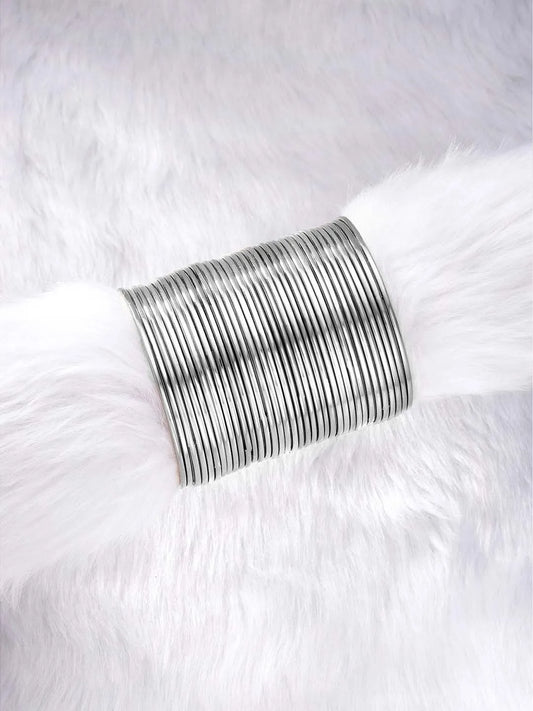 Eternal Beauty Oxidised Bangles - Silver