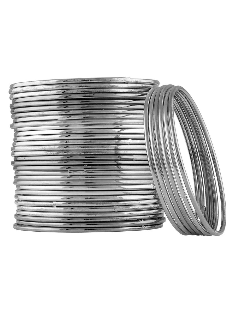 Eternal Beauty Oxidised Bangles - Silver