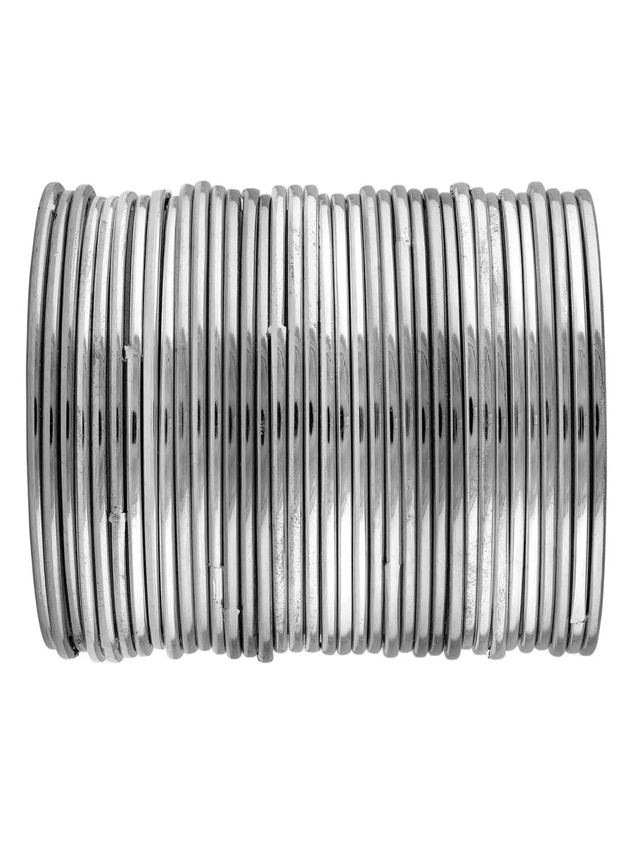 Eternal Beauty Oxidised Bangles - Silver