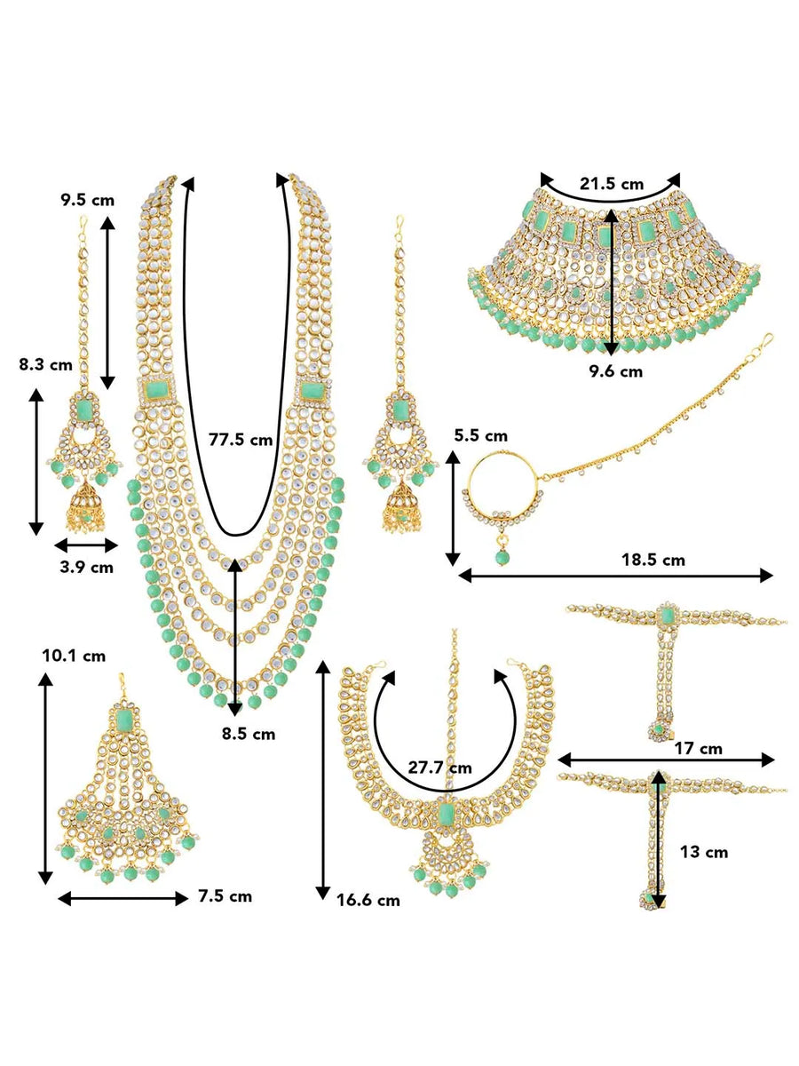 Rosa Regalia Bridal Jewellery Ensemble - Mint