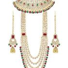 Rosa Regalia Bridal Jewellery Ensemble - Red Green