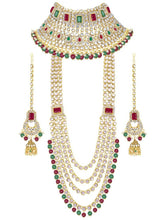 Rosa Regalia Bridal Jewellery Ensemble - Red Green