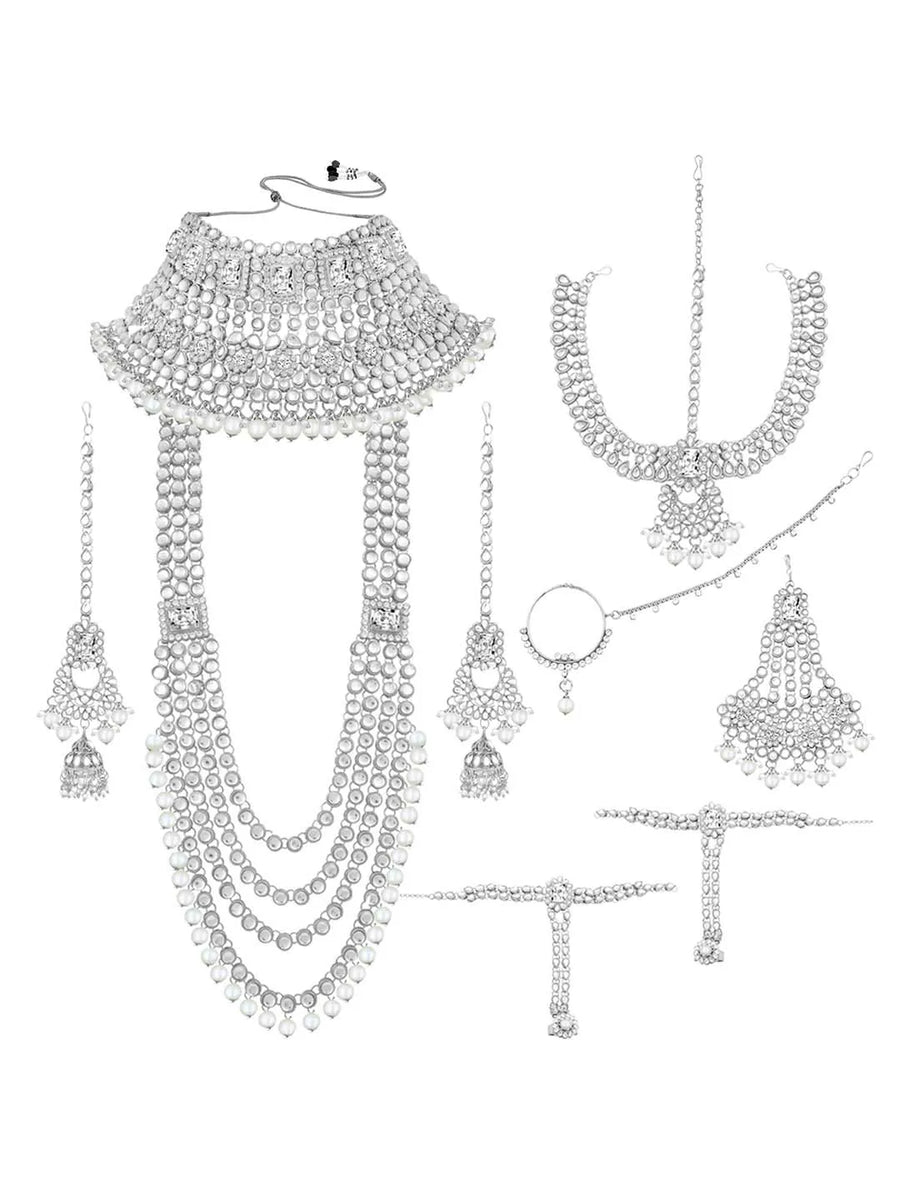 Rosa Regalia Bridal Jewellery Ensemble - Rhodium White