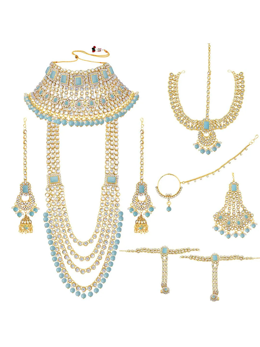 Rosa Regalia Bridal Jewellery Ensemble - Sky Blue