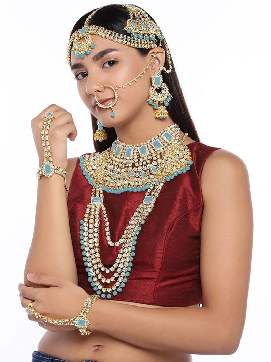 Rosa Regalia Bridal Jewellery Ensemble - Sky Blue