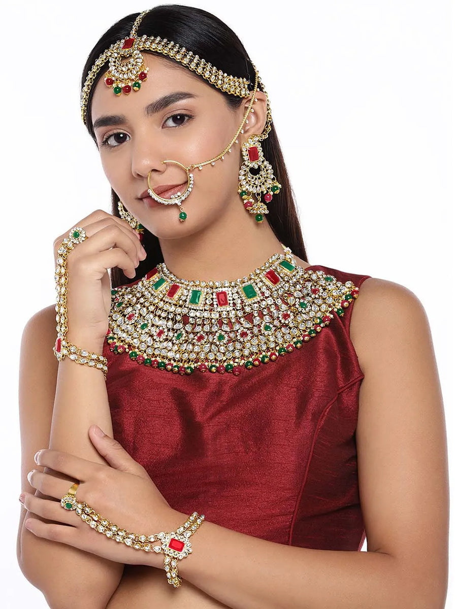 Celestial Charm A Starry Bridal Set - Red & Green