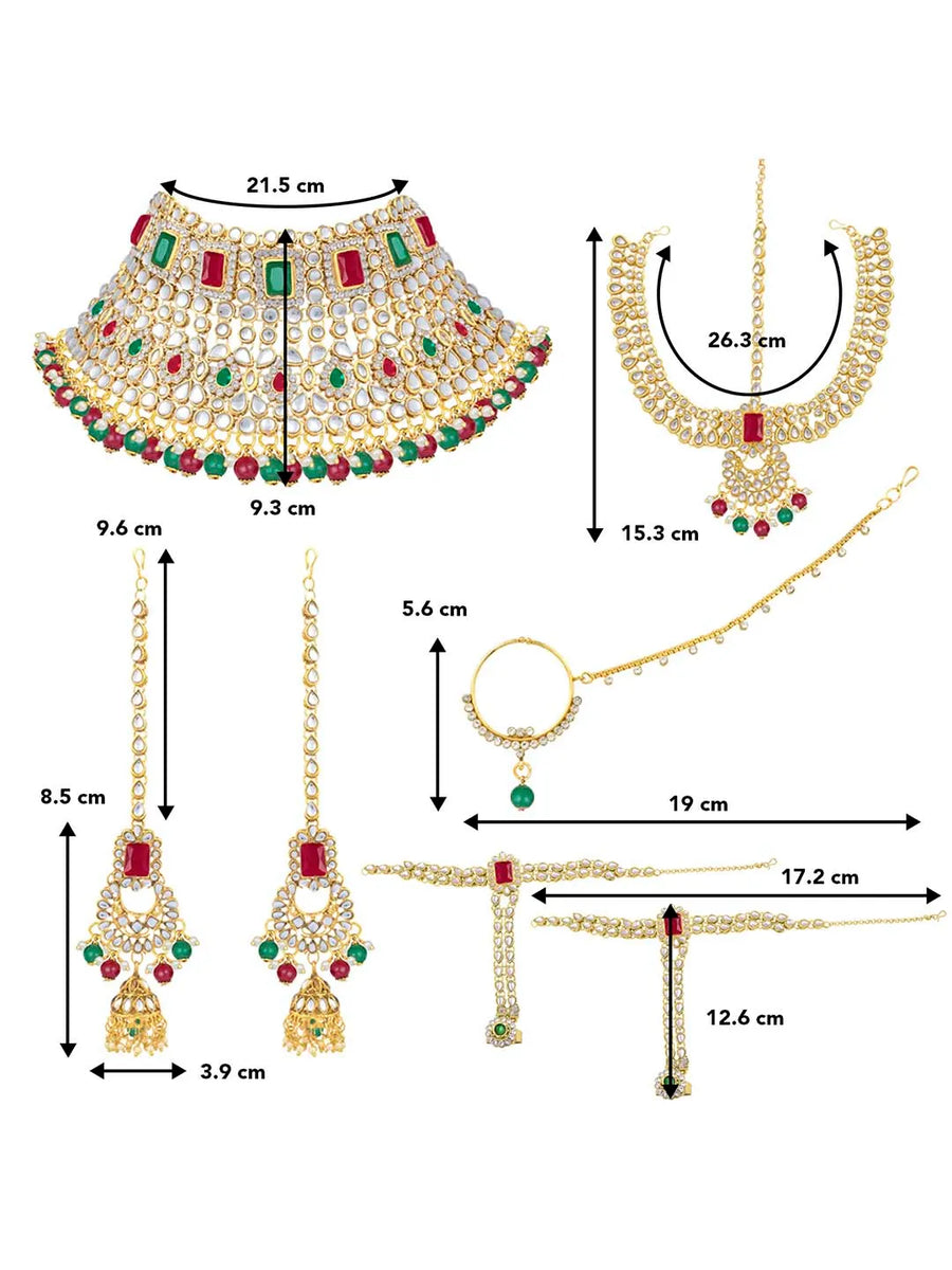 Celestial Charm A Starry Bridal Set - Red & Green