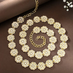 Timeless Kundan & Pearl Flower Chain