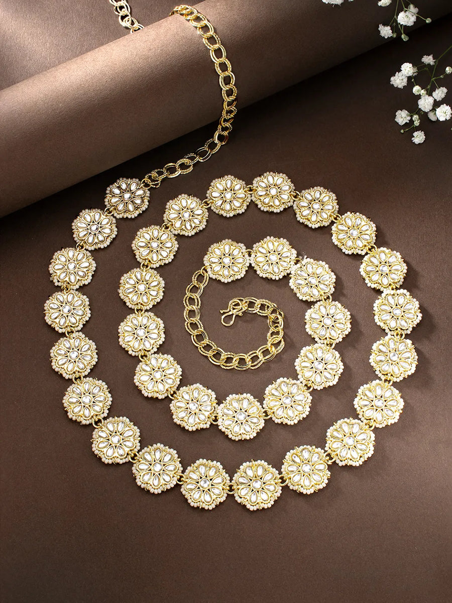 Timeless Kundan & Pearl Flower Chain