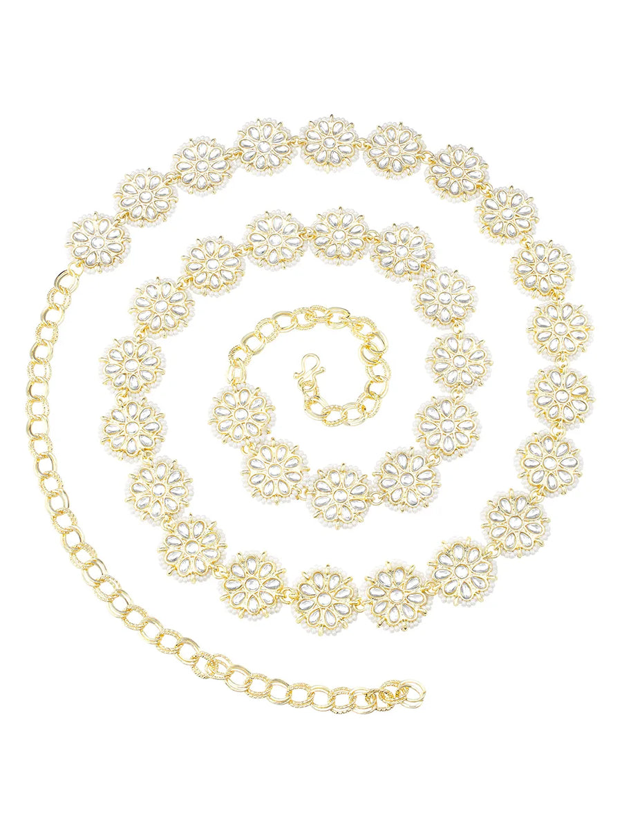Timeless Kundan & Pearl Flower Chain