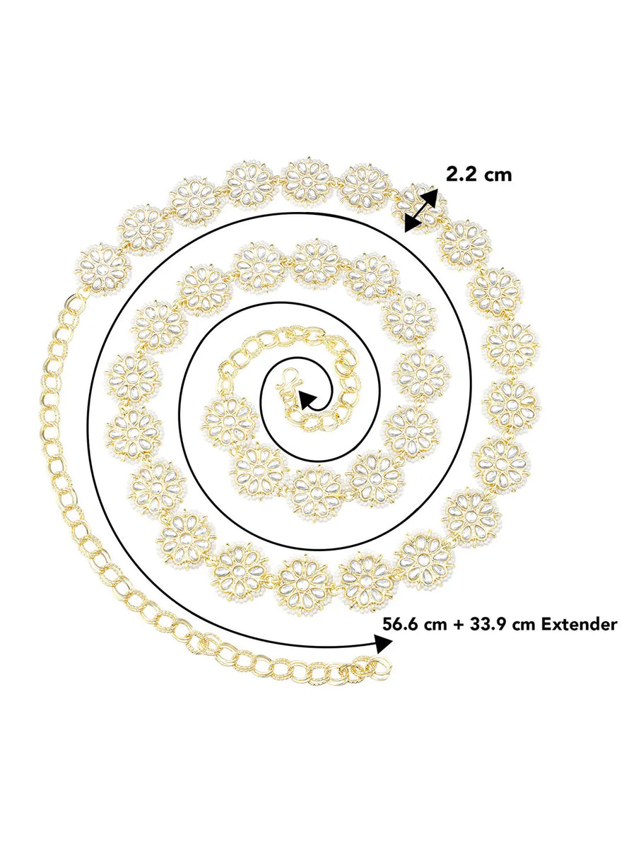 Timeless Kundan & Pearl Flower Chain