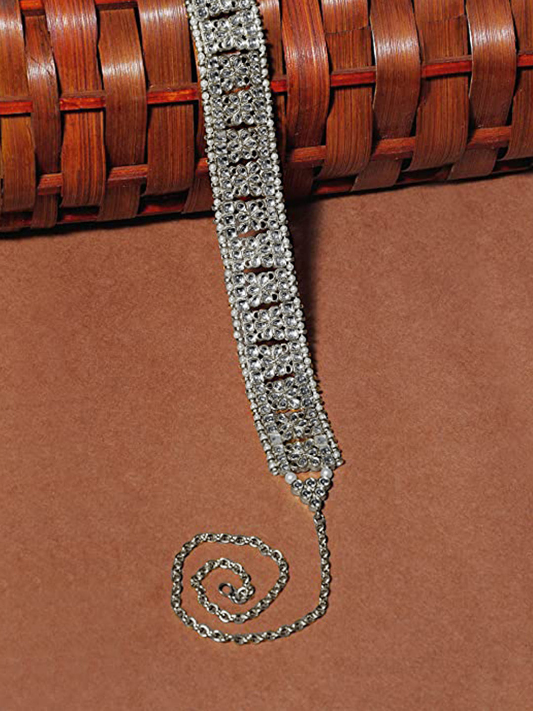 Statement Kundan Silver Waist Belt