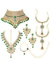 Royal Greens with American Diamonds Jodha Akbar Bridal Set