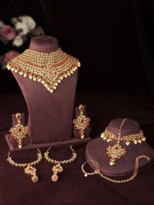 Royal Regalia Jodha Akbar Bridal Set - Champagne Red