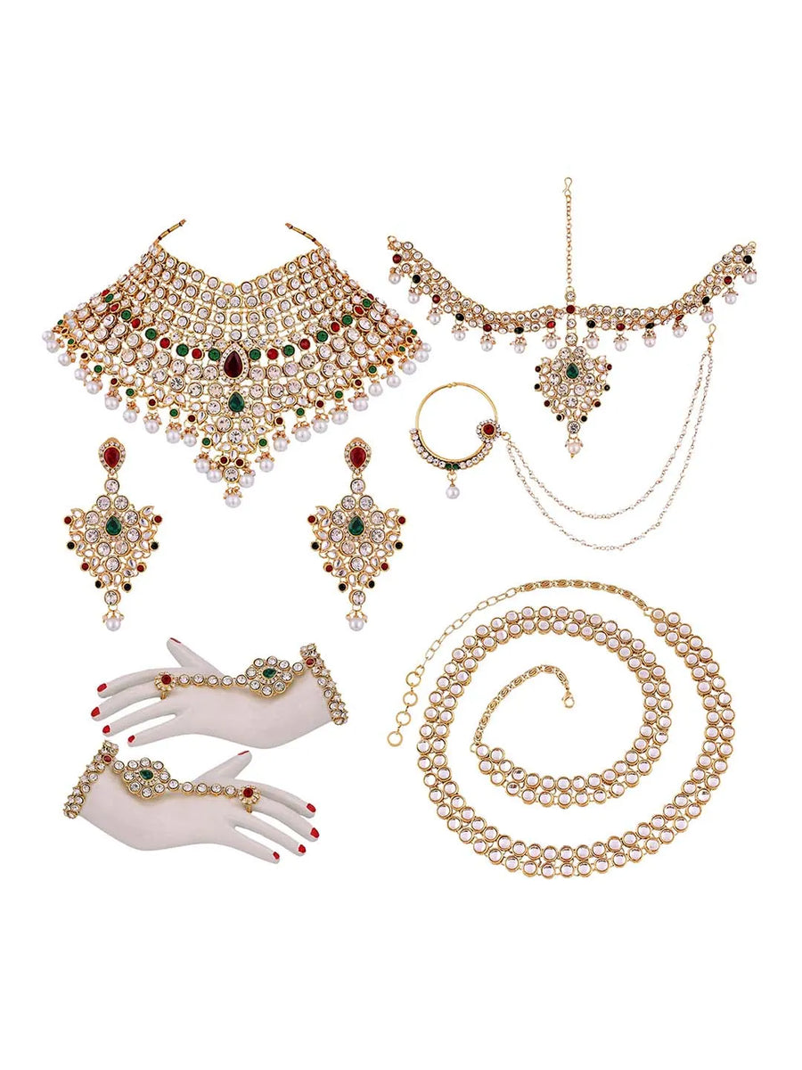 Royal Regalia Jodha Akbar Bridal Set - Maroon Green