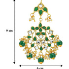 Elegant Teardrop Beaded Kundan Earrings. Green & white colour kundan with pearl & beads. Best for your festive & ethnic wear.