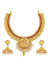 Red & Golden Glow Temple Necklace Set