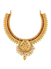 Red & Golden Glow Temple Necklace Set