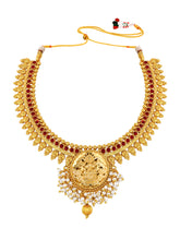 Red & Golden Glow Temple Necklace Set