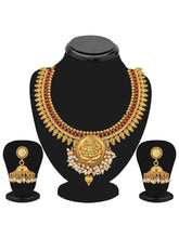 Red & Golden Glow Temple Necklace Set