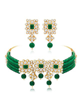 Luxurious Lush Pearl Choker Set - Green
