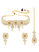 Luxurious Lush Pearl Choker Set - Champagne