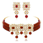 Luxurious Lush Pearl Choker Set - Maroon