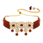 Luxurious Lush Pearl Choker Set - Maroon