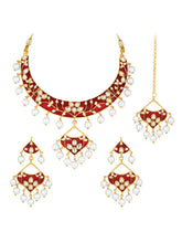 Ravishing Reds Meenakari Necklace Set