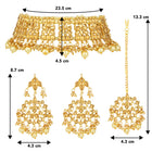 Royal Heritage Pearl Choker Set. Gold kundan & pearl jewellery set with maangtikka and earrings. Best selling & Prefect for your wedding, bridal & special occasion looks.