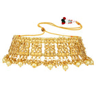 Royal Heritage Pearl Choker Set. Gold kundan & pearl jewellery set with maangtikka and earrings. Best selling & Prefect for your wedding, bridal & special occasion looks.