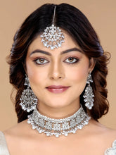Majestic Grace Kundan Choker Set - Silver